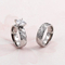 Korean Japanese Stainless Steel Couple's Matching Ring 18K Gold Textured Diamond-Embedded Rings