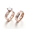 Couple's Micro-Pave Diamond Hammered Texture Zircon Wedding Stainless Steel Ring Wholesale Jewelry