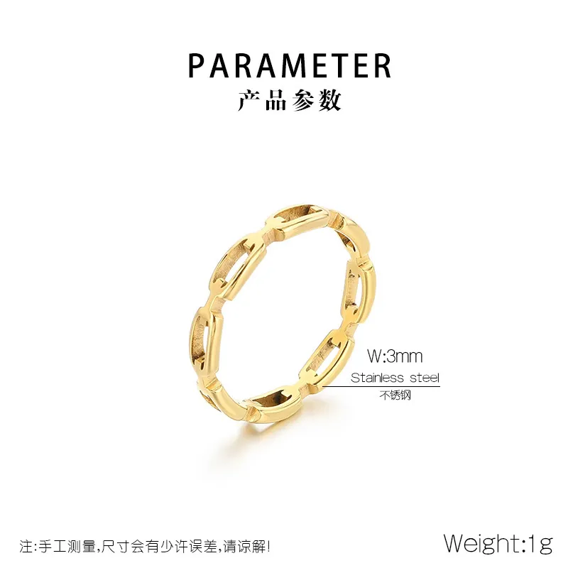 Unique Hollowed-out Square Stainless Steel Ring for Couples