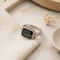Personalized Twisted Cable Pattern Ring Multi-Color Rectangular Glass Inlaid Stainless Steel Ring Wholesale