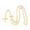 Wholesale European and American Style Trendy 8mm Stainless Steel 18K Gold Cross Necklace Jewelry
