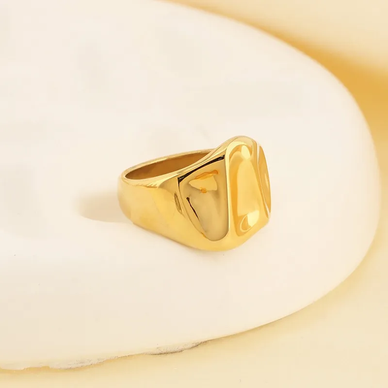 Trendy Metal Geometric Lava Ring Stylish Personalized Textured Stainless Steel Ring Wholesale