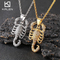 Kalen Jewelry Fashion Necklace, Hip-Hop Style, Studded with Diamonds, Featuring an Animal Scorpion King Design, Stainless Steel Men's Pendant Necklace