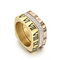 Personality Multi-Ring Square Ring Fashion Diamond-Embedded Roman Numeral Stainless Steel Ring Wholesale