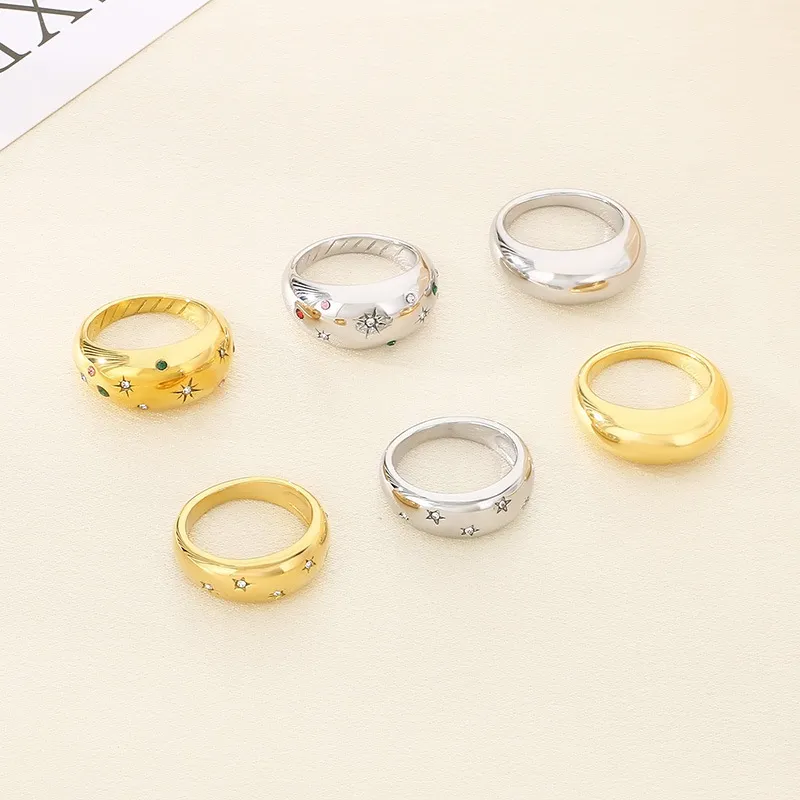 Ins Cold Wind Stainless Steel Diamond Set Ring Suitable for Daily Wear
