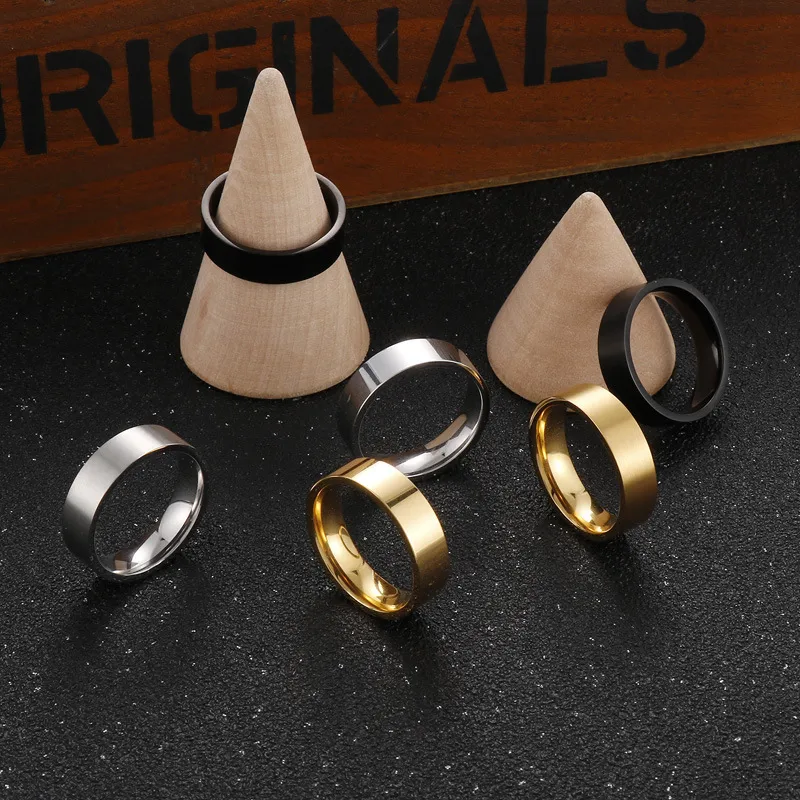 Stainless Steel Jewelry Simple Smooth Ring Suitable for Daily Wear
