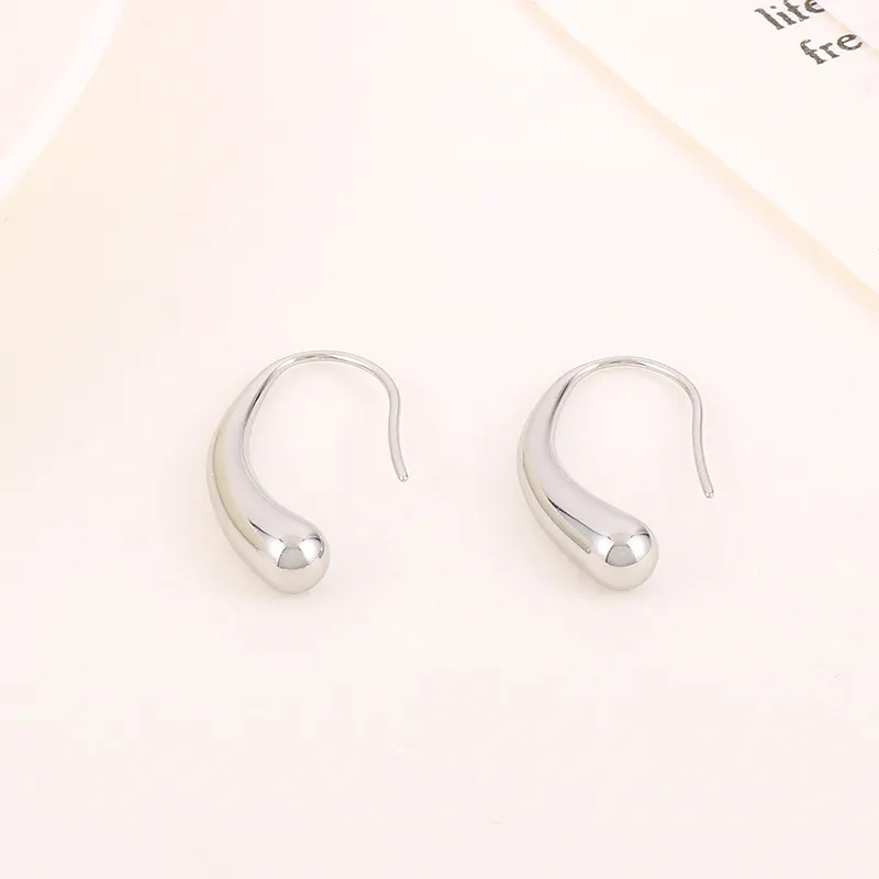 Women's Fashion Stainless Steel Earrings, High-End Design, Irregular Teardrop Stud Earrings, Versatile Geometric Earrings