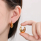 Trendy Stainless Steel U-Shaped Polished Huggie Earrings Geometric French Hollow Earrings Wholesale