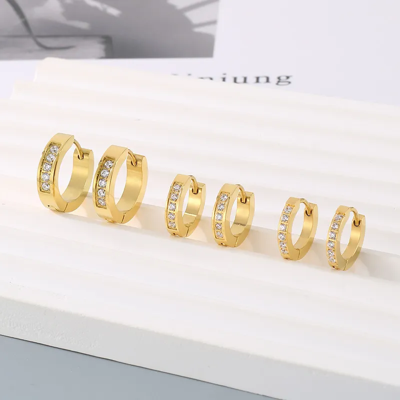 Stainless Steel Jewelry Rhinestone Earrings Suitable for Daily Wear