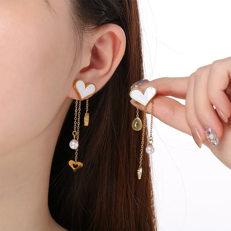 Stainless Steel Jewelry Tree of Life Flower Butterfly Love Element Earrings Women's Accessories