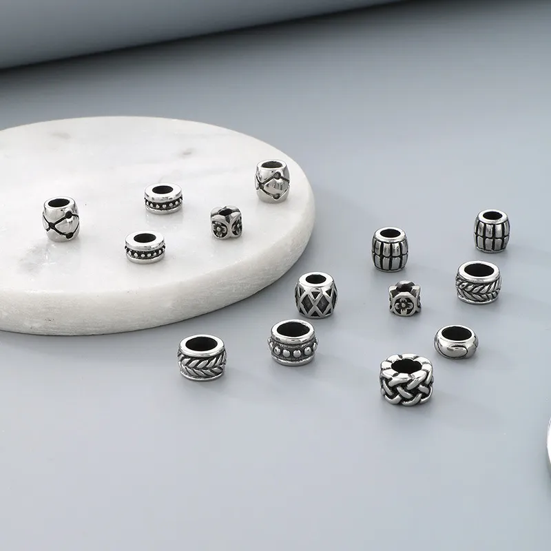 Stainless Steel Fashion Large Hole Cylindrical Positioning Bead Jewelry Accessories Bead
