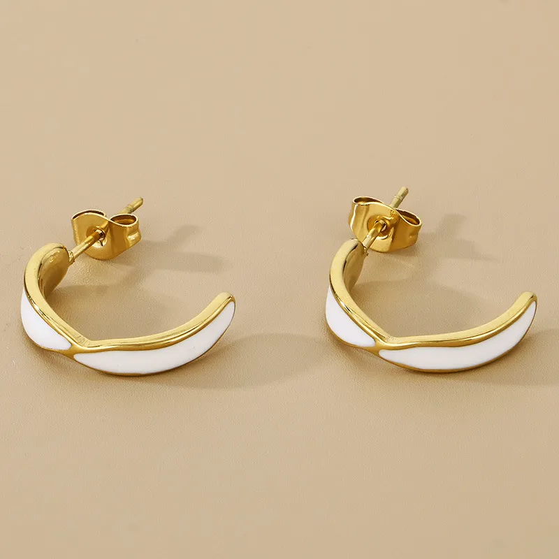 Irregular Dripping Oil Stainless Steel Earrings Fashion Jewelry