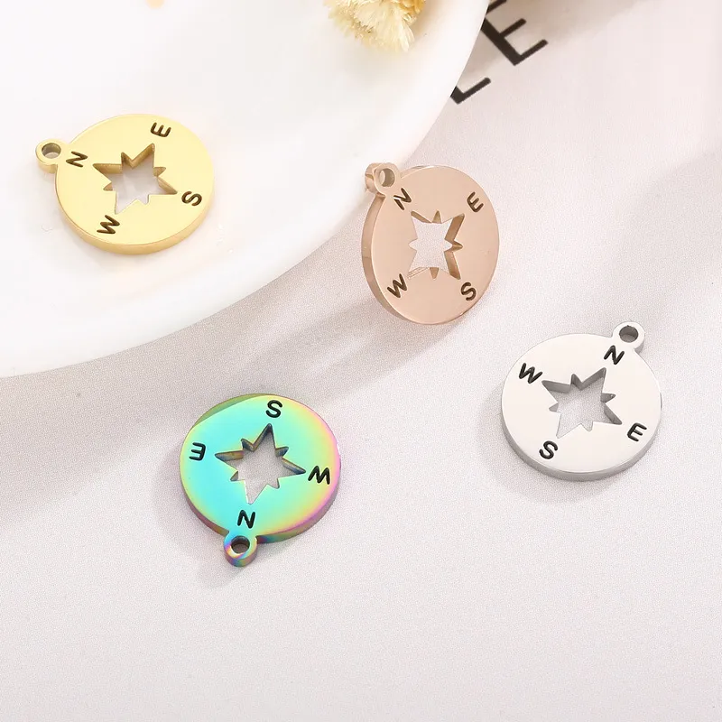 Stainless Steel Compass Shaped Jewelry Accessories DIY Materials