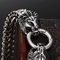Wholesale Stainless Steel Creative Double Row Keel Chain Ghost Head Lion Head Round Buckle Men's Domineering Bracelet