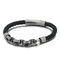Trendy and Personalized Stainless Steel Cowhide Woven Chain Men's Leather Bracelet