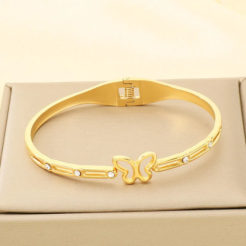 Stainless Steel Bangle with Butterfly Element Jewelry Suitable for Daily Wear