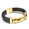 European and American Style Stainless Steel Chain Splicing Leather Jewelry Men's Bracelet