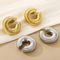 Fashionable and Atmospheric Stainless Steel Hollow C-Shaped Temperament Women's Earrings Wholesale Jewelry