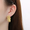 Fashionable and High-End Stainless Steel Irregular Flower Shaped Women's Atmospheric Gold Earrings