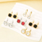 Vintage Black Square Zircon Stud Earrings Minimalist Light Luxury Stainless Steel Earrings Women