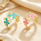 Exaggerated Women's Flower Style Stainless Steel Drip Oil Opening Bangle
