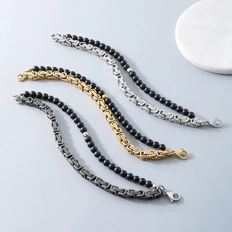 Handmade DIY Double-Layer Bracelet Punk Fashion Stainless Steel Men's Bracelet Accessories
