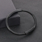 Trendy Men's Stainless Steel Polished Geometric Curved Plate with Engraved Logo Circular Ring Snake Bone Bracelet