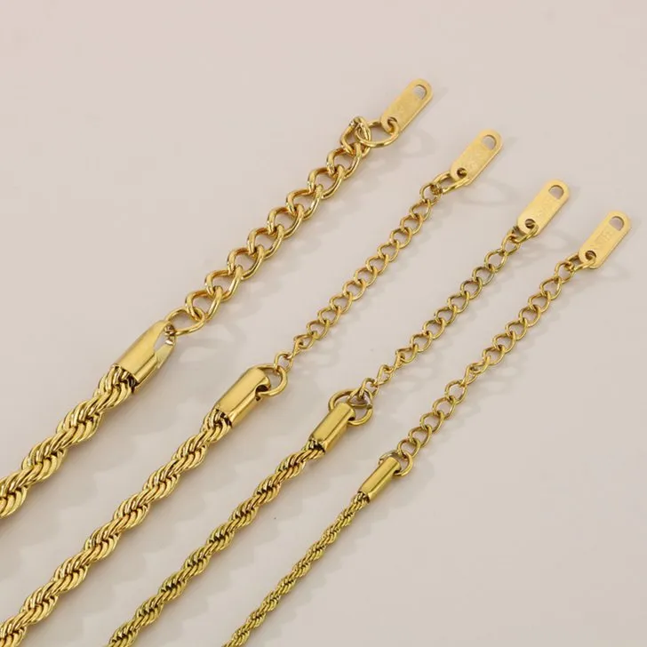 Unisex Stainless Steel Braided Bracelet with 18K Gold Finish