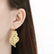 Hollow Metal Heart Leaf Stainless Steel Earrings Vintage Ethnic Water Drop Jewelry Women