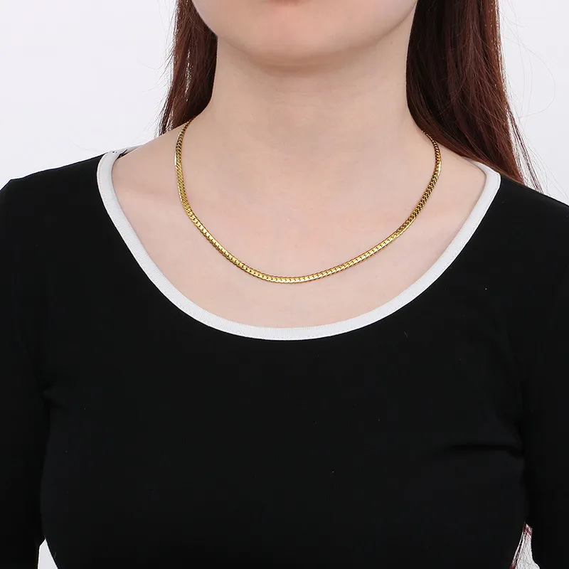 Stainless Steel Chain Bracelet Necklace Jewelry Set Suitable for Daily Wear