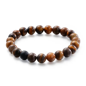 Matte Black Agate Bracelet, Contrasting Color Yellow Tiger's Eye Bracelet, Unisex Jewelry, DIY Original Brand Jewelry