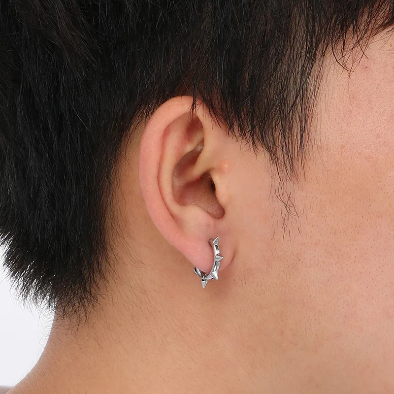 Wholesale Trendy Men's and Women's Earrings Jewelry Stainless Steel Cone Round Earrings