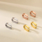Geometric Stainless Steel Huggie Earrings Minimalist Unisex Trendy European Jewelry