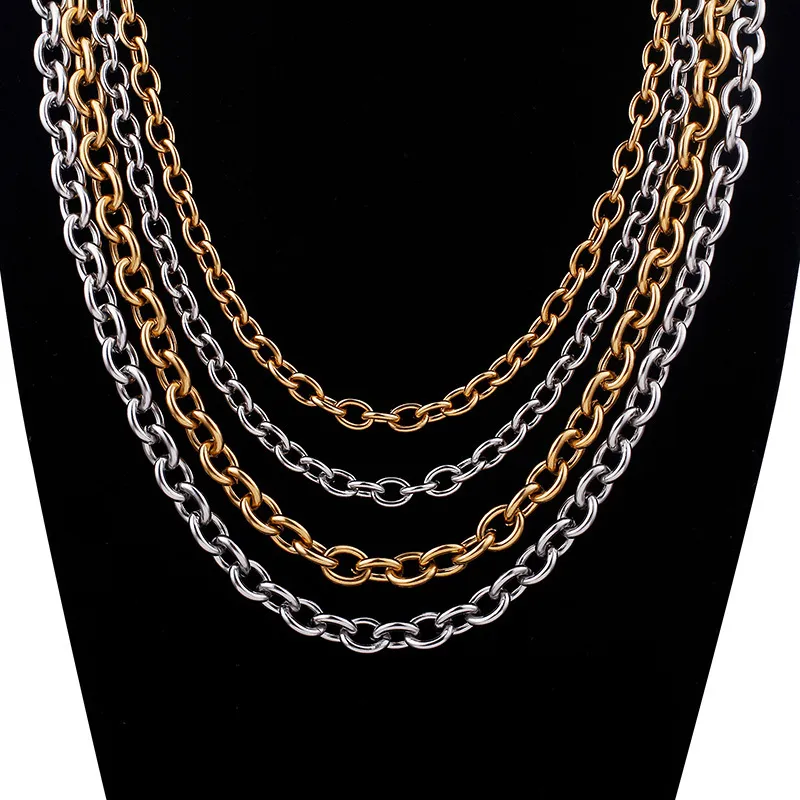 Minimalist Stainless Steel Ot Clasp Chain O-Chain Stainless Steel Bracelet Necklace Jewelry Set