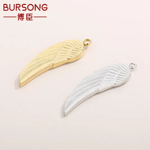 Fashion Stainless Steel Feather Angel Wing Necklace Pendant Jewelry Accessories