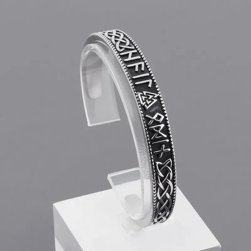 Punk Viking Thor Hammer Triangle Odin Amulet Cuff Wristband Fashion Jewelry Bracelets