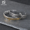 Vintage Viking Runic Textured Bracelet, Nordic Mythology Triangle Knot Personalized Men's Stainless Steel C-Shape Jewelry