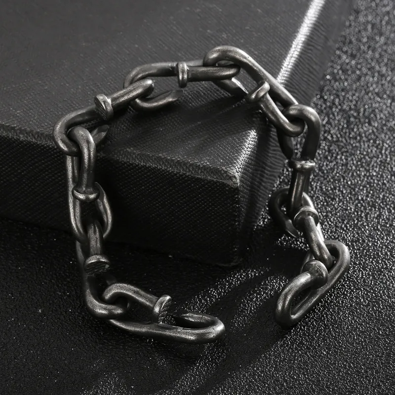 Stainless Steel Nail Shaped Bracelet Necklace Jewelry Set