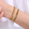 Wholesale Fashion Stainless Steel Cuban Chain Fried Dough Twists Chain Double Layer Overlay Hip Hop Bracelet for Men and Women