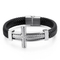 European and American Fashion Punk Cross Men's Stainless Steel Creative Woven Leather Bracelet