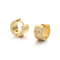 Simple and Personalized Diamond Studded C-Shaped Earrings, Hip Hop Versatile Stainless Steel Jewelry