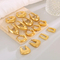 French Vintage Stainless Steel Earrings French Geometric Hollow Earrings 18K Gold-Plated Jewelry