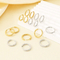 European Ins Striped Plain Round Stainless Steel Huggie Earrings Unisex Versatile Hoops Earrings