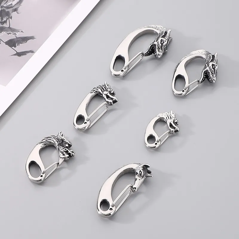 Punk Jewelry Parts Skull Buddha Animal Series Stainless Steel Accessories Clasp