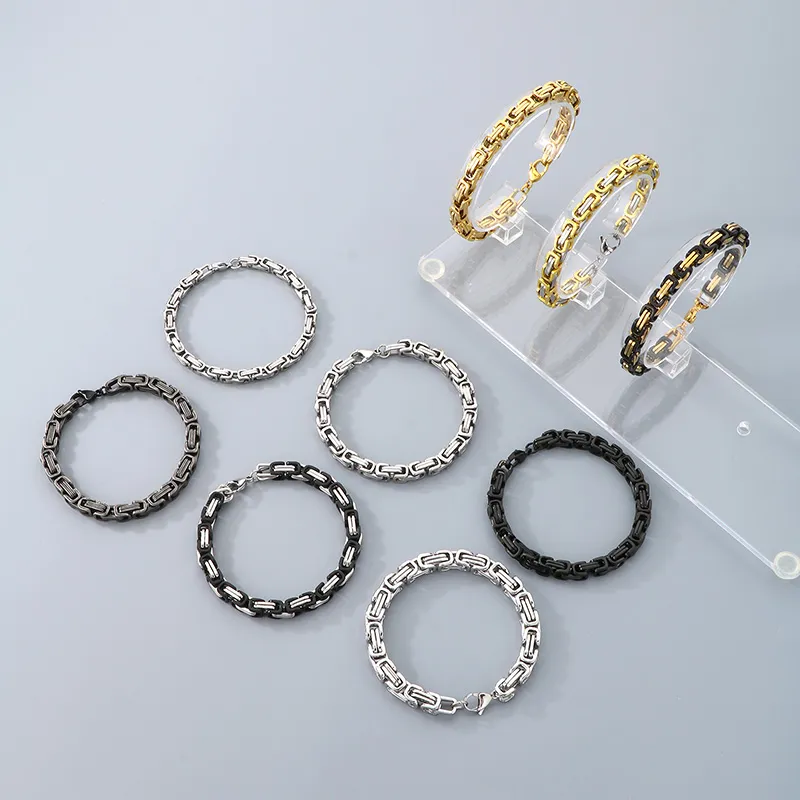 Fashion Trendy Men's and Women's Stainless Steel Multi Specification Bracelet Stainless Steel Loop Chain