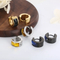 New Niche Design Ins Style Stainless Steel Circular Outer Arc Inlaid Gemstone Temperament Earrings