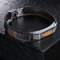Simple Retro Stainless Steel Geometric Steel Wire Mesh Woven Leather Men's Bracelet Jewelry