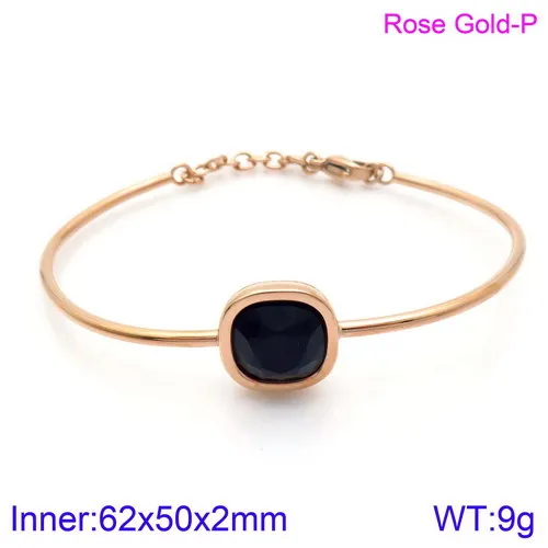 Elegant Multi-Color Zircon Bangle in 18K Gold Stainless Steel Jewelry