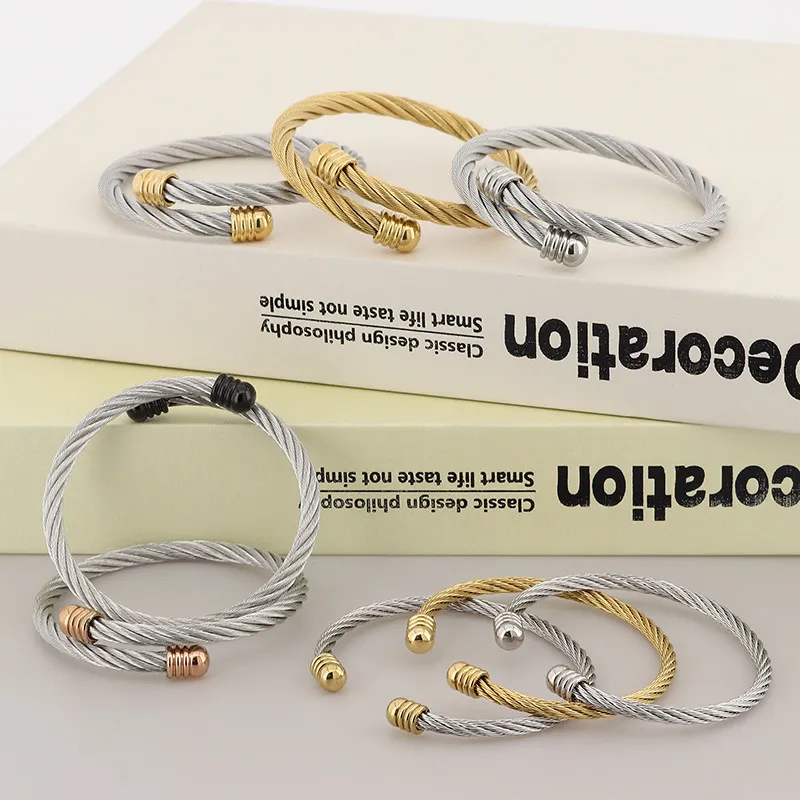 Fashionable Stainless Steel Wire Bangle for Men and Women, Suitable for Daily Wear