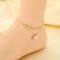 Stainless Steel Paired with Shell Heart-Shaped Element Anklet Chain, Fashionable Women's Jewelry